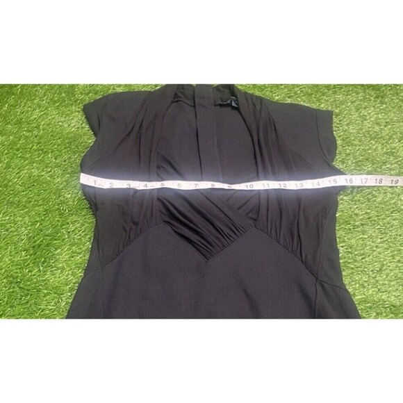 French Connection Little Black Dress Cap Sleeve Size 8 faux Wrap - Picture 8 of 10